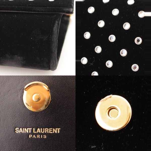 サンローラン(SAINT LAURENT) ベロア カサンドラロゴ チェーン ミニ