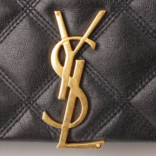 サンローラン(SAINT LAURENT) YSL ロゴ キルティング レザー チェーン