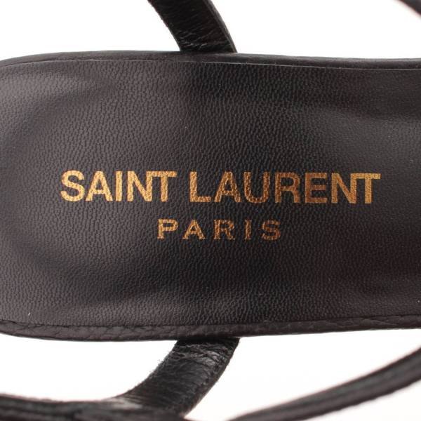 サンローラン(SAINT LAURENT) ウェッジソール レザー ストラップ サンダル 427878 ブラック 36 中古 通販 retro レトロ