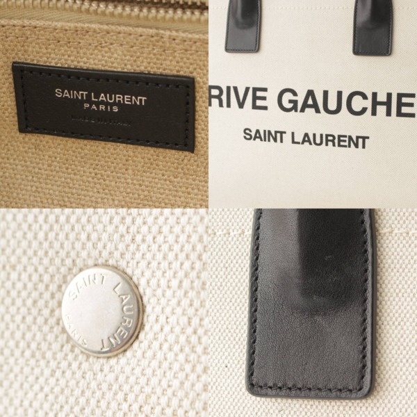 サンローラン SAINT LAURENT リヴゴーシュ キャンバス×レザー トート 