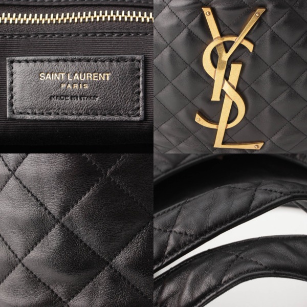 サンローラン SAINT LAURENT YSLロゴ イカール マキシ キルティング ショッピング トートバッグ 698651 ブラック 中古 通販  retro レトロ