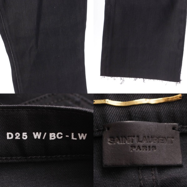 サンローラン SAINT LAURENT 18年 ロゴボタン デニム パンツ ジーンズ ボトムス 543074 ブラック 29 中古 通販 retro  レトロ