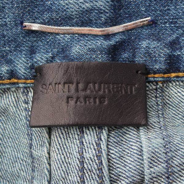 サンローラン SAINT LAURENT 16年 メンズ デニム ジーンズ スキニー ダメージ パンツ 410113 インディゴ 27 中古 通販  retro レトロ