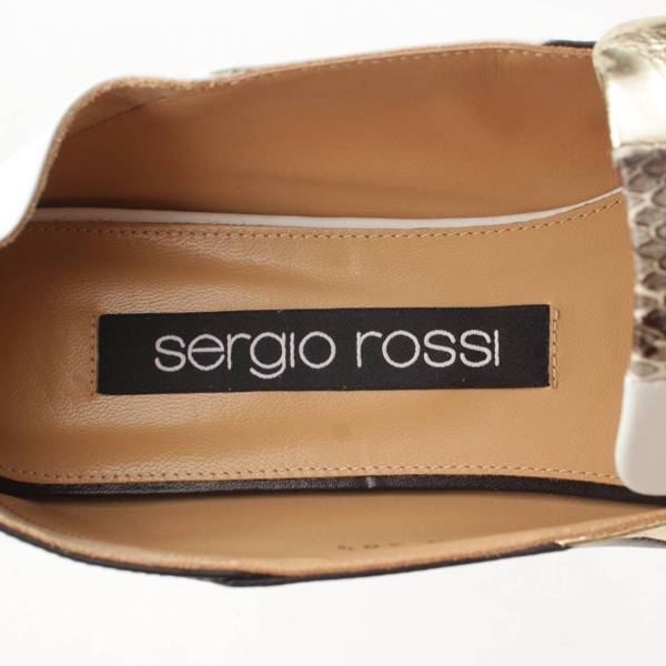 セルジオロッシ Sergio Rossi SR1 パイソン レザー スクエアトゥ ...