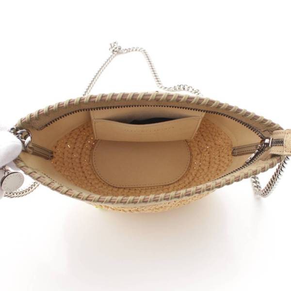 ステラマッカートニー Stella McCartney ファラベラ FALABELLA ラフィア ミニ チェーンショルダー かごバッグ 700226  カーキ 中古 通販 retro レトロ