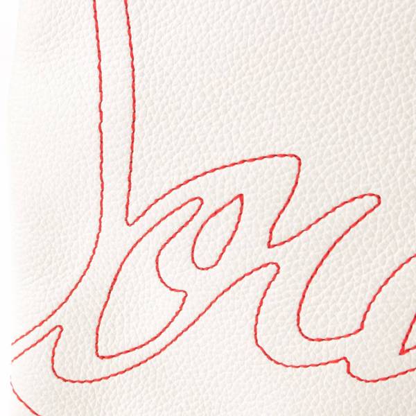 クリスチャンルブタン Christian Louboutin メンズ KALOUPOUCH ロゴ レザー クラッチバッグ ホワイト×レッド 中古 通販  retro レトロ