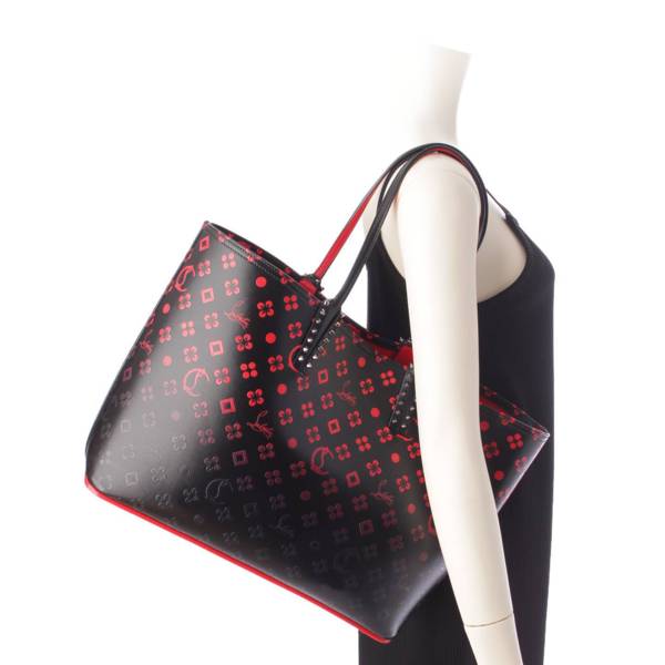 クリスチャンルブタン Christian Louboutin CABATA カバタ グラデーションスタッズ トートバッグ ポーチ 3195373  ブラック レッド 中古 通販 retro レトロ