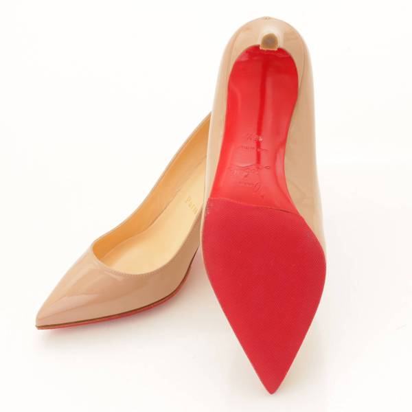 クリスチャン ルブタン(Christian Louboutin) パテント ポインテッドトゥ ヒール パンプス ベージュ 35.5 中古 通販  retro レトロ