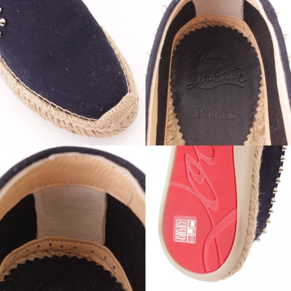 クリスチャン ルブタン(Christian Louboutin) espaboat flat エスパドリーユ シューズ ネイビー 37 中古 通販  retro レトロ