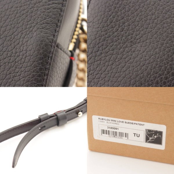 クリスチャン ルブタン(Christian Louboutin) Rubylou Mini Love スエード ミニ ショルダーバッグ 3185091  ブラック 中古 通販 retro レトロ