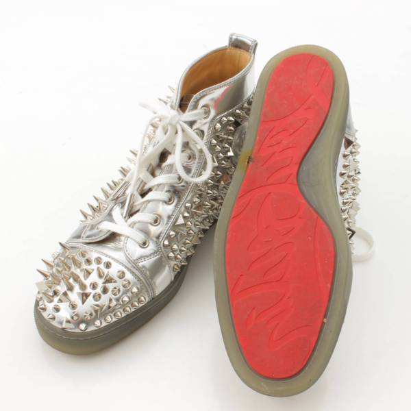 クリスチャンルブタン Christian Louboutin ピックピック スパイク スタッズ ハイカット スニーカー シルバー 42 1/2 中古  通販 retro レトロ