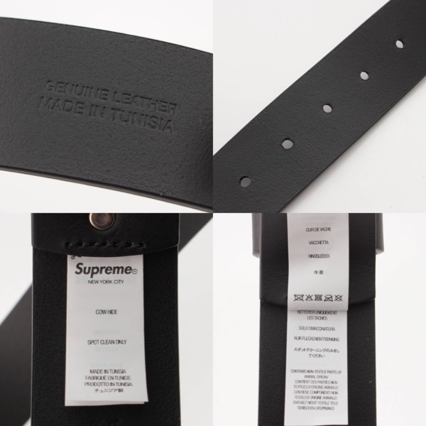 シュプリーム Supreme 22-23SS Repeat Leather Belt リピート ロゴ レザー ベルト ブラック M 中古 通販  retro レトロ