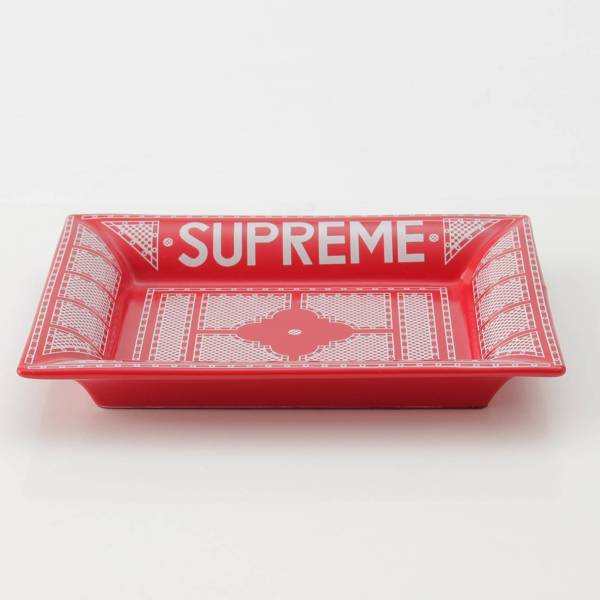 シュプリーム Supreme 12SS Hermes 陶器 プレート セラミックトレー レッド×ホワイト 中古 通販 retro レトロ