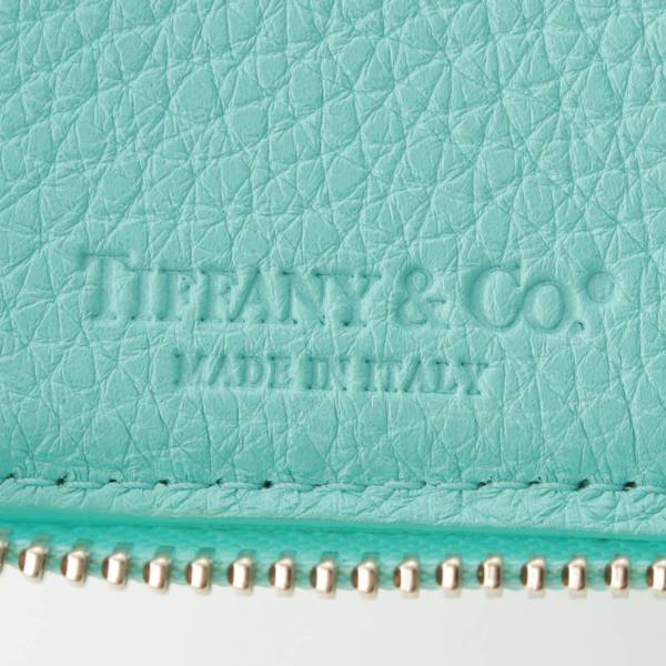 ティファニー Tiffany ラウンドファスナー レザー 二つ折り財布 