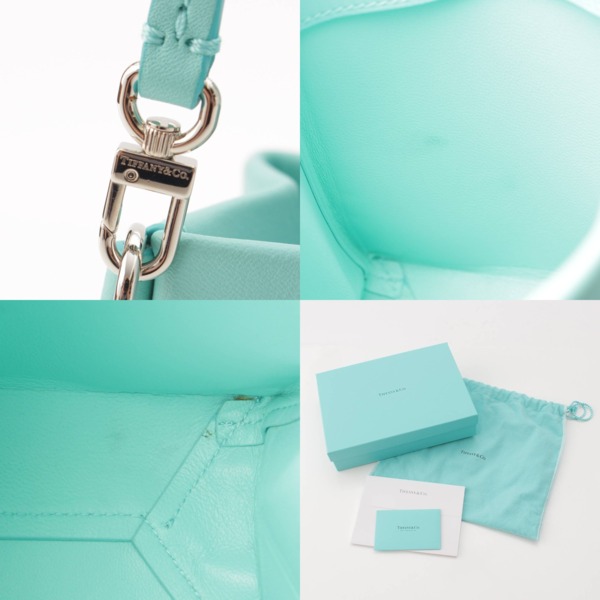 ティファニー Tiffany ロゴ ミニショッピングトート 2way レザー ショルダー ハンドバッグ ターコイズブルー 中古 通販 retro レトロ