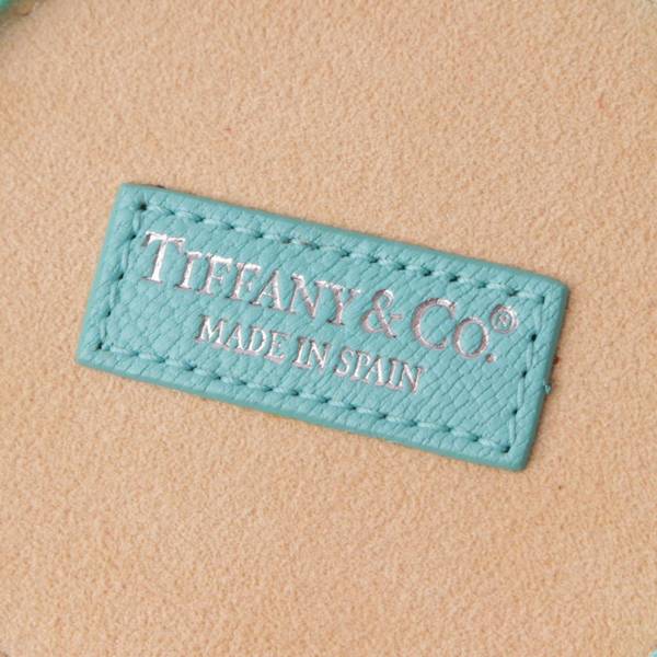 ティファニー(Tiffany) ラウンド ジュエリー アクセサリー レザー ケース ポーチ ブルー 中古 通販 retro レトロ