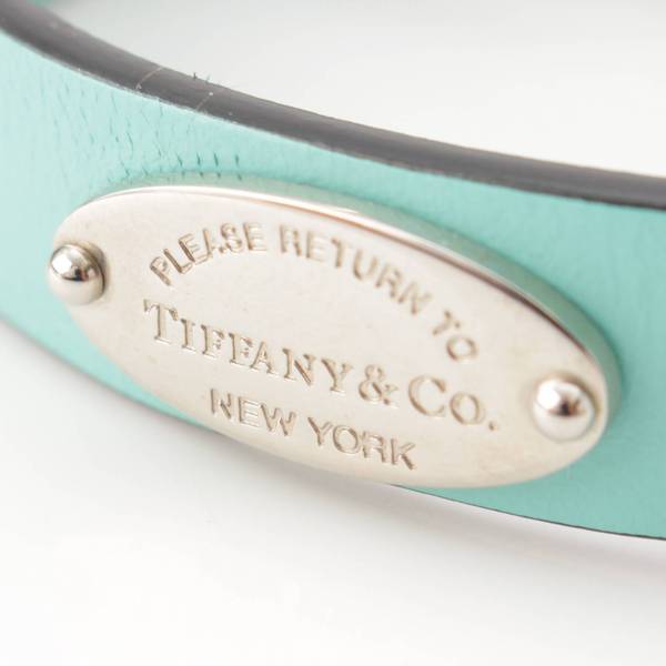 ティファニー Tiffany レザー パラジウムプレート メタルハード ペットカラー 首輪 ティファニーブルー 中古 通販 retro レトロ