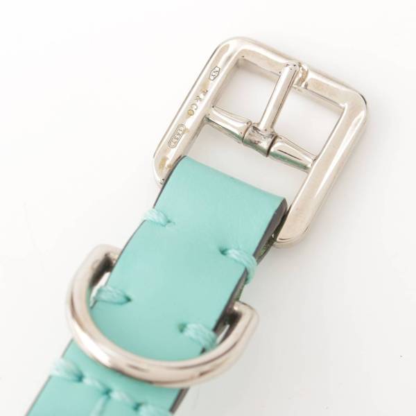 ティファニー Tiffany レザー パラジウムプレート メタルハード ペットカラー 首輪 ティファニーブルー 中古 通販 retro レトロ