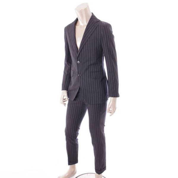 ジルサンダー JIL SANDER セットアップ シングル スーツ ウール ジャケット パンツ メンズ 44(S相当) グレー