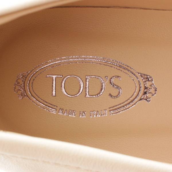 トッズ(Tods) レザー ローファー モカシン シューズ アイボリー 35