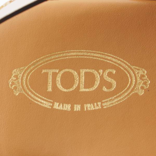 トッズ Tods 23SS プラットフォーム レザー×ラフィア サンダル