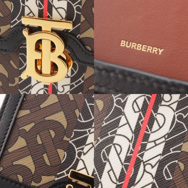 バーバリー Burberry TBロゴ ロビン ロゴジャガード レザー モノグラム ショルダーバッグ ブラウン 中古 通販 retro レトロ