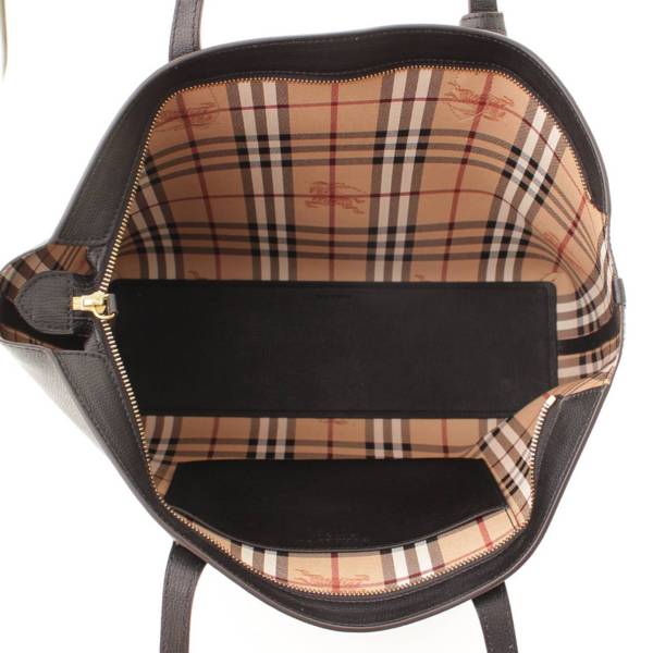 バーバリー(Burberry) レザー トートバッグ 4059785 ブラック 中古 