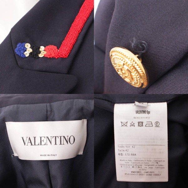 ヴァレンティノ(Valentino) ビーズ装飾 ブレザー ダブルジャケット