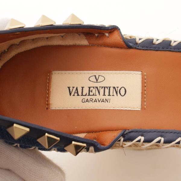 ヴァレンティノ(Valentino) デニム ロックスタッズ ウェッジソール