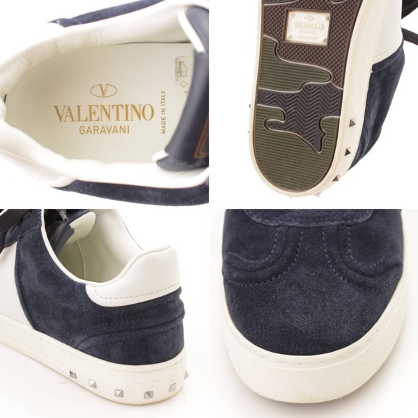 ヴァレンティノ(Valentino) FLY CREW SNEAKERS スエード スタッズ スニーカー ネイビー ホワイト 36 1/2 中古 通販  retro レトロ