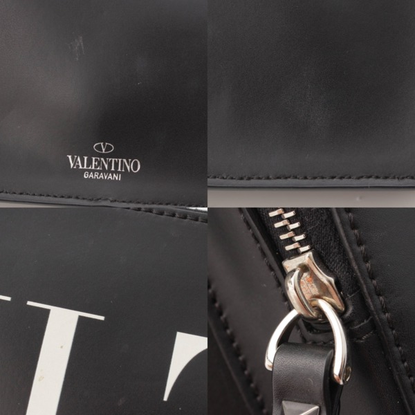 ヴァレンティノ Valentino VLTNロゴ レザー スタッズ ウエストポーチ ショルダーバッグ ボディバッグ ブラック 中古 通販 retro  レトロ