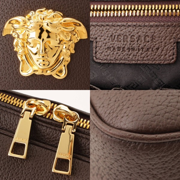 ヴェルサーチ(Versace) メデューサ レザー 2WAY ブリーフケース ビジネスバッグ ブラウン 中古 通販 retro レトロ