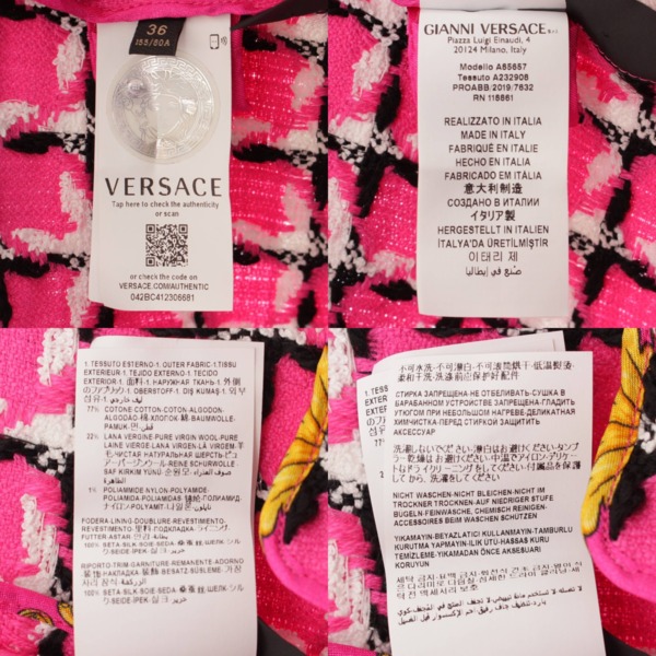 ヴェルサーチ(Versace) 19年 スカーフ付き チェック柄 ウール ...