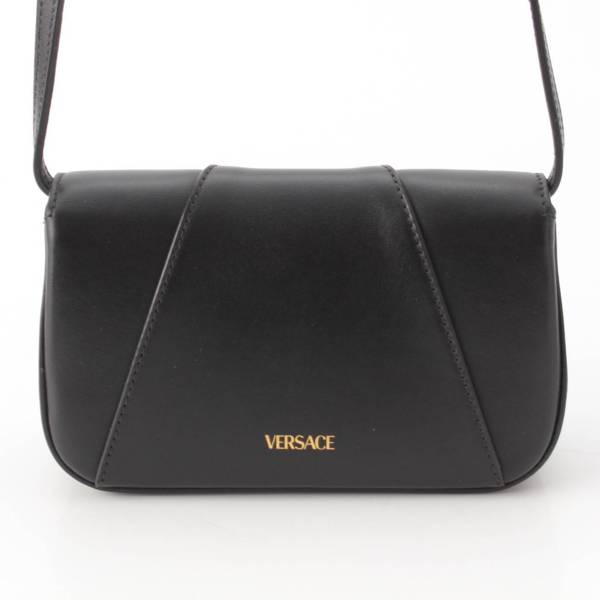 ヴェルサーチ Versace Virtus ヴィルトゥス レザー クロスボディ ショルダーポーチ ブラック 中古 通販 retro レトロ