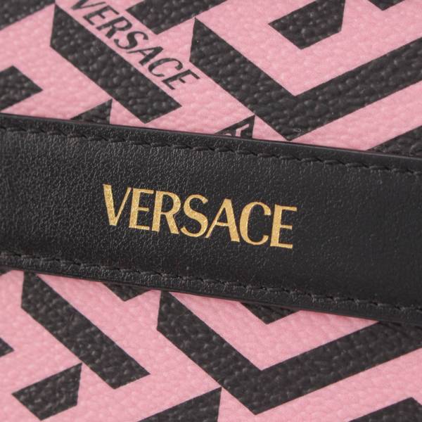 先行SALE】ヴェルサーチ Versace ラ グレカ シグネチャー La Greca Signature 長財布 ウォレット 1002928 ピンク  中古 通販 retro レトロ