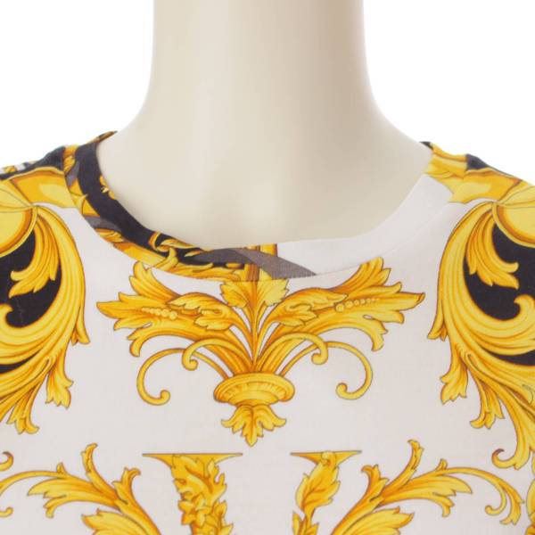 ヴェルサーチ Versace バロック 総柄 カットソー Tシャツ トップス マルチカラー 36 中古 通販 retro レトロ