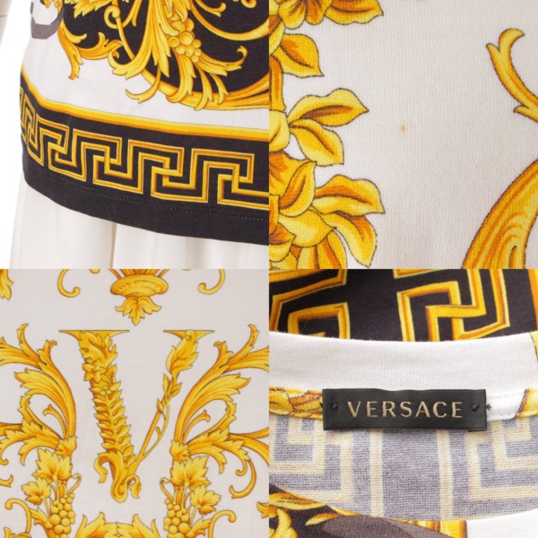 ヴェルサーチ Versace バロック 総柄 カットソー Tシャツ トップス マルチカラー 36 中古 通販 retro レトロ